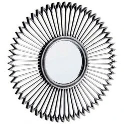 BRICOMARTEAU Miroir Mural Argenté Noir Plastique (25 X 1,5 X 25 Cm) (3 Pcs)