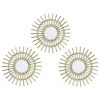 BRICOMARTEAU Miroir Mural Epis Doré Plastique Champagne (25 X 1,5 X 25 Cm) (3 Pcs) -Miroir Soldes Boutique 66008027 1
