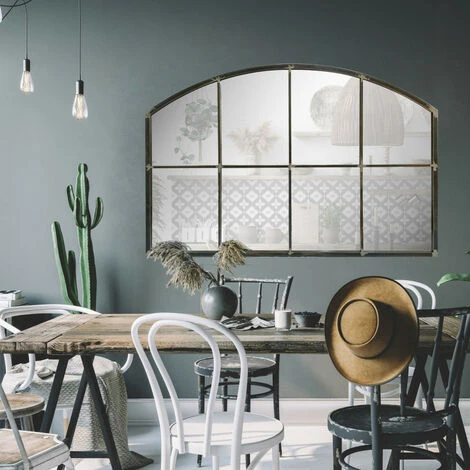 DRAWER Miroir De Style Indus En Arc 120x80cm - Arcy - Couleur - Noir 4 DRAWER Miroir De Style Indus En Arc 120x80cm - Arcy - Couleur - Noir – Image 2