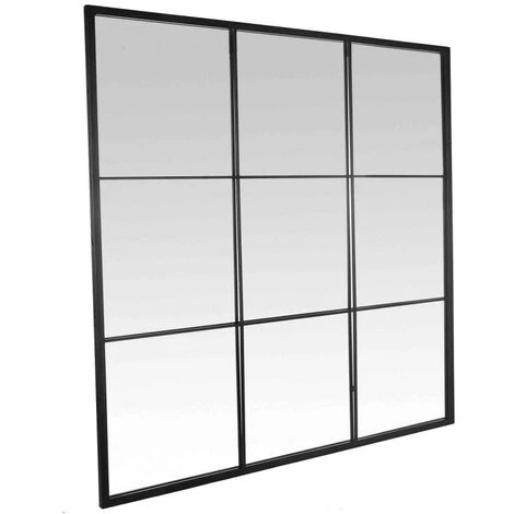 DRAWER Miroir Fenêtre Style Industriel 100x100 - Jules - Couleur - Noir 4 DRAWER Miroir Fenêtre Style Industriel 100x100 - Jules - Couleur - Noir – Image 2