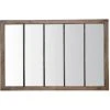 DRAWER Miroir Verrière En Métal Et Bois 140x90 Cm - Oppy - Couleur - Bois Foncé / Noir -Miroir Soldes Boutique 66266430 1