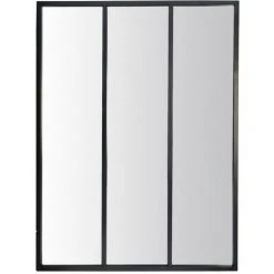 DRAWER Miroir Verrière En Métal 90x120 Cm - Louvil - Couleur - Noir