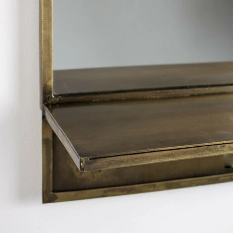 DRAWER Miroir Rectangulaire En Laiton Avec étagère - Feyza - Couleur - Laiton 6 DRAWER Miroir Rectangulaire En Laiton Avec étagère - Feyza - Couleur - Laiton – Image 4