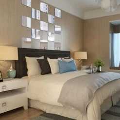 YOOUYIDA 6 Pièces Moderne Acrylique Arrondi Carré Décoration Murale Miroir Stickers Muraux Pour Salon Chambre Décor à La Maison. Miroirs Carrés Stickers Miroir Adhésif Miroir Autocollant -Miroir Soldes Boutique 66372701 3