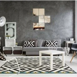 Miroir Mural Verre Adhesif Rectangulaire Decoratif Miroir Autocollant Decoration Maison Pour Chambre Salon Porte (Broyage Ordinaire, 15x25cm, 10 Pièces——Adélala -Miroir Soldes Boutique 66383558 5