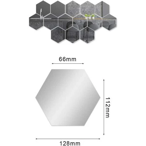 Stickers Muraux Miroir, 24 Miroirs Acryliques Amovibles Argentés, Miroirs De Décoration Murale Bricolage, Appliques Murales De Couleur, Couloir, Salon, Miroirs Décoratifs De Chambre (argent, 126*110*63mm)——Adélala 4 Stickers Muraux Miroir, 24 Miroirs Acryliques Amovibles Argentés, Miroirs De Décoration Murale Bricolage, Appliques Murales De Couleur, Couloir, Salon, Miroirs Décoratifs De Chambre (argent, 126*110*63mm)——Adélala – Image 2