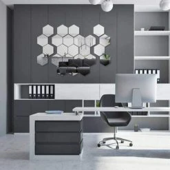 Stickers Muraux Miroir, 24 Miroirs Acryliques Amovibles Argentés, Miroirs De Décoration Murale Bricolage, Appliques Murales De Couleur, Couloir, Salon, Miroirs Décoratifs De Chambre (argent, 126*110*63mm)——Adélala 9 Stickers Muraux Miroir, 24 Miroirs Acryliques Amovibles Argentés, Miroirs De Décoration Murale Bricolage, Appliques Murales De Couleur, Couloir, Salon, Miroirs Décoratifs De Chambre (argent, 126*110*63mm)——Adélala -Miroir Soldes Boutique 66385739 3