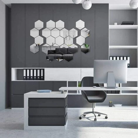 Stickers Muraux Miroir, 24 Miroirs Acryliques Amovibles Argentés, Miroirs De Décoration Murale Bricolage, Appliques Murales De Couleur, Couloir, Salon, Miroirs Décoratifs De Chambre (argent, 126*110*63mm)——Adélala 5 Stickers Muraux Miroir, 24 Miroirs Acryliques Amovibles Argentés, Miroirs De Décoration Murale Bricolage, Appliques Murales De Couleur, Couloir, Salon, Miroirs Décoratifs De Chambre (argent, 126*110*63mm)——Adélala – Image 3