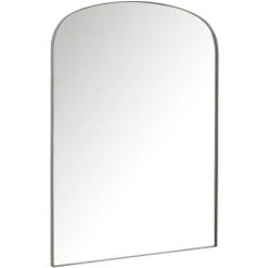 LES TENDANCES Miroir Arrondi Métal Gris Karmi L 90 Cm
