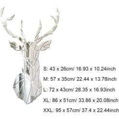 AOUGO 3D Miroir Cerf Sticker Mural Décor À La Maison, Auto-Adhésif DIY Conception Chambre Salon Décoratif Acrylique Sticker Mural, S-argent -Miroir Soldes Boutique 66963499 4