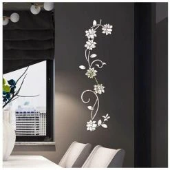 FLETéçA Miroirs Muraux Flower Vine Acrylique Miroir Stickers Muraux, Élégant Miroir Réglage Mur Autocollant, Mur Collant Miroir Décoration Murale Pour La Maison Salon Chambre Décor, Argent 10 FLETéçA Miroirs Muraux Flower Vine Acrylique Miroir Stickers Muraux, Élégant Miroir Réglage Mur Autocollant, Mur Collant Miroir Décoration Murale Pour La Maison Salon Chambre Décor, Argent -Miroir Soldes Boutique 66969059 4