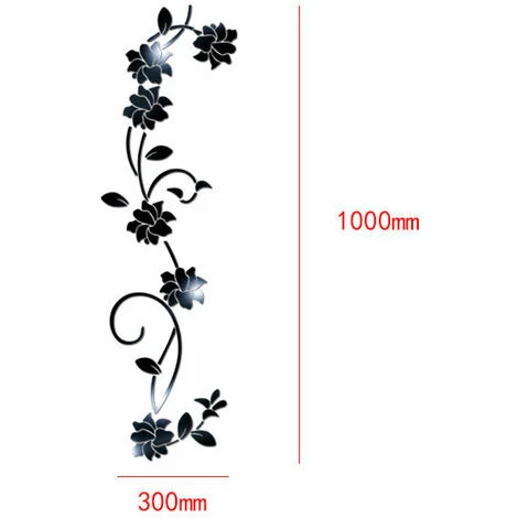 FLETéçA Miroirs Muraux Flower Vine Acrylique Miroir Stickers Muraux, Élégant Miroir Réglage Mur Autocollant, Mur Collant Miroir Décoration Murale Pour La Maison Salon Chambre Décor, Argent 7 FLETéçA Miroirs Muraux Flower Vine Acrylique Miroir Stickers Muraux, Élégant Miroir Réglage Mur Autocollant, Mur Collant Miroir Décoration Murale Pour La Maison Salon Chambre Décor, Argent – Image 5