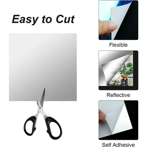 AOUGO Lot De 10 Autocollants Muraux Miroir, 10,2 X 15,2 Cm Auto-adhésifs Flexibles Miroir Sans Verre En Plastique Collant Miroir Carreaux, Autocollants Miroir Pour La Décoration Murale De La Maison 6 AOUGO Lot De 10 Autocollants Muraux Miroir, 10,2 X 15,2 Cm Auto-adhésifs Flexibles Miroir Sans Verre En Plastique Collant Miroir Carreaux, Autocollants Miroir Pour La Décoration Murale De La Maison – Image 4