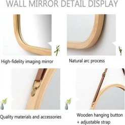 WAHAISON Miroir Mural Rond Miroir De Toilette Miroir De Toilette Miroir Décoratif En Bois Pour Chambre à Coucher Miroir Rond Avec Corde (couleur Naturelle 45CM) 11 WAHAISON Miroir Mural Rond Miroir De Toilette Miroir De Toilette Miroir Décoratif En Bois Pour Chambre à Coucher Miroir Rond Avec Corde (couleur Naturelle 45CM) -Miroir Soldes Boutique 66977571 5