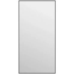 Miroir De Porte Noir 40x80 Cm Verre Et Aluminium VidaXL - Noir