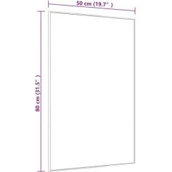 Miroir De Porte Doré 50x80 Cm Verre Et Aluminium VidaXL - Or -Miroir Soldes Boutique 67072499 4