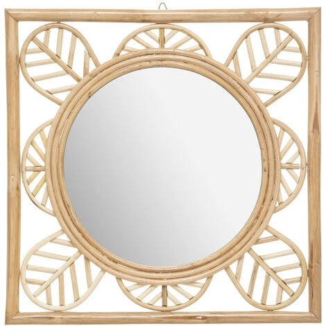 Atmosphera - Miroir Mural En Rotin 52 X 52 Cm - Naturel 3 Atmosphera - Miroir Mural En Rotin 52 X 52 Cm - Naturel