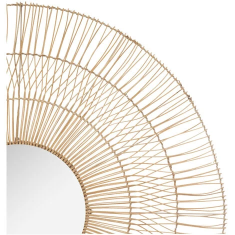 Atmosphera - Miroir Mural En Métal Et Rotin D 110 Cm - Beige 4 Atmosphera - Miroir Mural En Métal Et Rotin D 110 Cm - Beige – Image 2