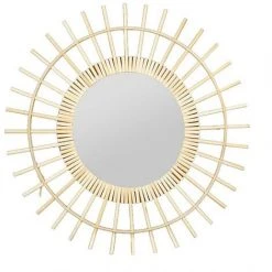 OSTARIA Miroir Rond Bambou Soleil D54 - Beige