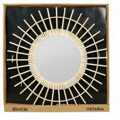 OSTARIA Miroir Rond Bambou Soleil D54 - Beige -Miroir Soldes Boutique 67273670 3