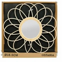 OSTARIA Miroir Marguerite Rotin D38.5 - Beige -Miroir Soldes Boutique 67273981 3
