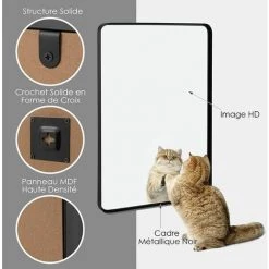 COSTWAY Grand Miroir De Salle De Bain Avec Cadre En Métal Noir, Miroir De Coiffeuse Mural Rectangulaire Arrondi Avec Cadre En Métal Noir Mat, Pour Salle De Bain, Couloir 10 COSTWAY Grand Miroir De Salle De Bain Avec Cadre En Métal Noir, Miroir De Coiffeuse Mural Rectangulaire Arrondi Avec Cadre En Métal Noir Mat, Pour Salle De Bain, Couloir -Miroir Soldes Boutique 67275818 4