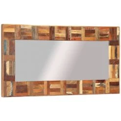 TRUE DEAL Miroir Mural Bois Massif De Récupération 50x110 Cm -Miroir Soldes Boutique 67296494 4