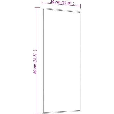 TRUE DEAL Miroir De Porte Doré 30x80 Cm Verre Et Aluminium 6 TRUE DEAL Miroir De Porte Doré 30x80 Cm Verre Et Aluminium – Image 4
