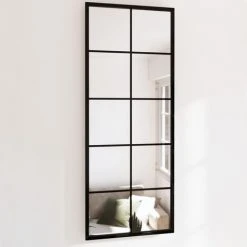TRUE DEAL Miroir Mural Noir 100x40 Cm Métal