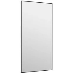 TRUE DEAL Miroir De Porte Noir 40x80 Cm Verre Et Aluminium -Miroir Soldes Boutique 67300668 3