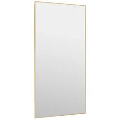 TRUE DEAL Miroir De Porte Doré 50x100 Cm Verre Et Aluminium -Miroir Soldes Boutique 67300753 3