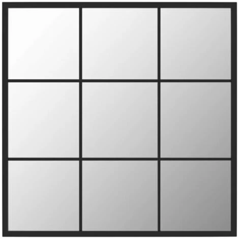 TRUE DEAL Miroir Mural Noir 60x60 Cm Métal 4 TRUE DEAL Miroir Mural Noir 60x60 Cm Métal – Image 2