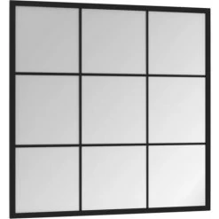 TRUE DEAL Miroir Mural Noir 60x60 Cm Métal 9 TRUE DEAL Miroir Mural Noir 60x60 Cm Métal -Miroir Soldes Boutique 67301036 3