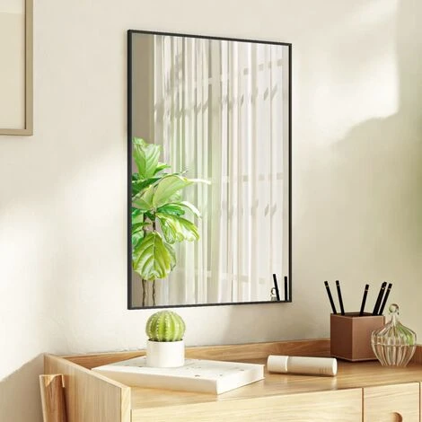 TRUE DEAL Miroir De Porte Noir 40x60 Cm Verre Et Aluminium 3 TRUE DEAL Miroir De Porte Noir 40x60 Cm Verre Et Aluminium