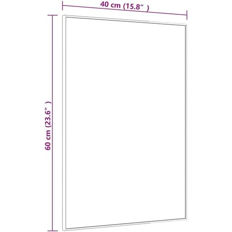 TRUE DEAL Miroir De Porte Noir 40x60 Cm Verre Et Aluminium 6 TRUE DEAL Miroir De Porte Noir 40x60 Cm Verre Et Aluminium – Image 4