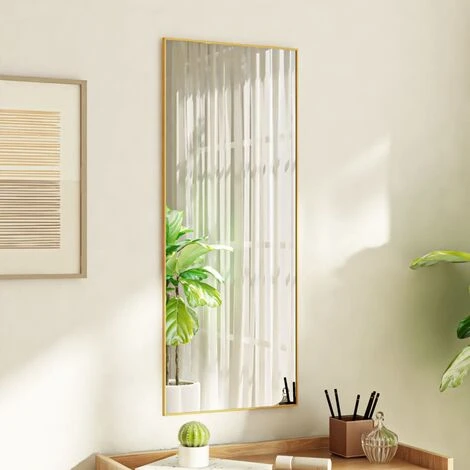 TRUE DEAL Miroir De Porte Doré 40x100 Cm Verre Et Aluminium 3 TRUE DEAL Miroir De Porte Doré 40x100 Cm Verre Et Aluminium