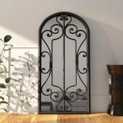 TRUE DEAL Miroir Noir 70x30 Cm Fer Pour Utilisation à L'intérieur
