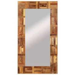 TRUE DEAL Miroir Mural Bois Massif De Récupération 60x110 Cm