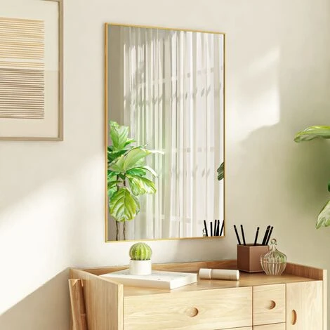 TRUE DEAL Miroir De Porte Doré 50x80 Cm Verre Et Aluminium 3 TRUE DEAL Miroir De Porte Doré 50x80 Cm Verre Et Aluminium