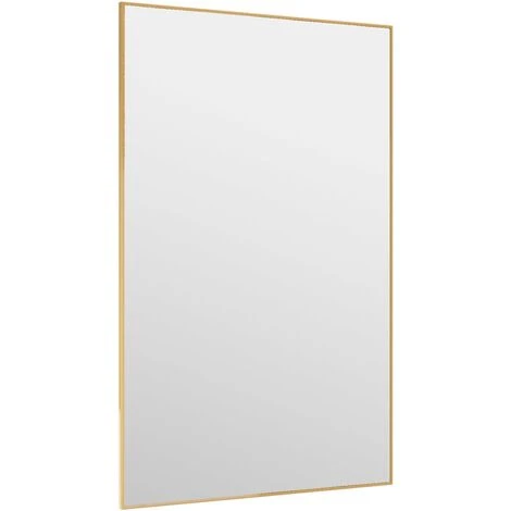 TRUE DEAL Miroir De Porte Doré 50x80 Cm Verre Et Aluminium 5 TRUE DEAL Miroir De Porte Doré 50x80 Cm Verre Et Aluminium – Image 3