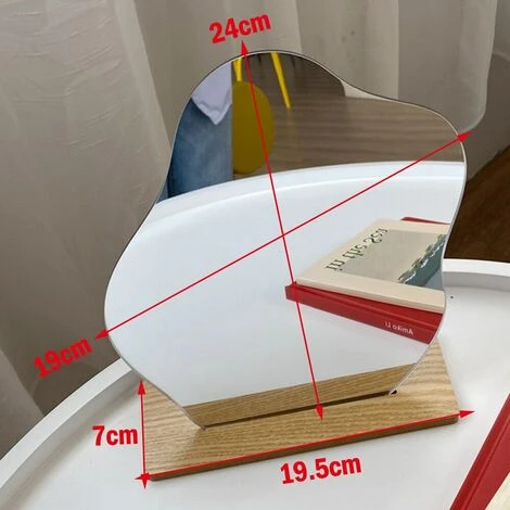 FUIENKO Miroir Décoratif, Base En Bois, Outils De Beauté Cosmétiques,Style 4 7 FUIENKO Miroir Décoratif, Base En Bois, Outils De Beauté Cosmétiques,Style 4 – Image 5