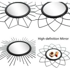 GGNRALNY Lot De 3 Miroirs Muraux Noirs Pour Décoration Murale - Pour La Maison Et La Chambre - En Métal - Pour Le Salon, La Chambre Et La Salle De Bain - Miroirs Décoratifs Modernes (MW008) 11 GGNRALNY Lot De 3 Miroirs Muraux Noirs Pour Décoration Murale - Pour La Maison Et La Chambre - En Métal - Pour Le Salon, La Chambre Et La Salle De Bain - Miroirs Décoratifs Modernes (MW008) -Miroir Soldes Boutique 67354283 5