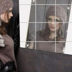 ENLENK 18 Pièces Miroir Carreaux Autocollant Miroir Autocollant Miroir Mural Pour Décoration Murale Argent 15 X 15 Cm 11 ENLENK 18 Pièces Miroir Carreaux Autocollant Miroir Autocollant Miroir Mural Pour Décoration Murale Argent 15 X 15 Cm -Miroir Soldes Boutique 67473267 5