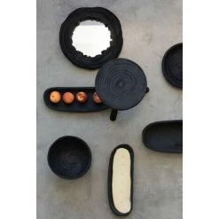 LANADECO Miroir Rond Dans Cadre En Bois De Paulownia Noir Irrégulier - Marron 9 LANADECO Miroir Rond Dans Cadre En Bois De Paulownia Noir Irrégulier - Marron -Miroir Soldes Boutique 67479905 4