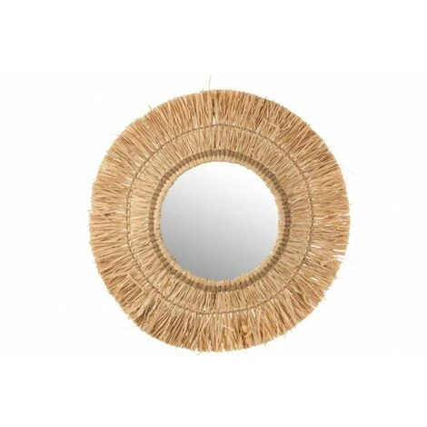 LANADECO Miroir Rond En Rotin Et Raphia Naturel - Naturel 3 LANADECO Miroir Rond En Rotin Et Raphia Naturel - Naturel
