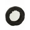 LANADECO Miroir Rond Dans Cadre En Bois De Paulownia Noir Irrégulier - Marron -Miroir Soldes Boutique 67481031 1