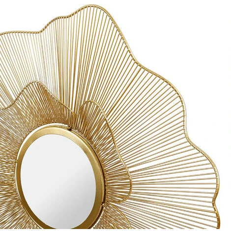 OSTARIA Miroir Fleur Métal Doré D70 - Or 4 OSTARIA Miroir Fleur Métal Doré D70 - Or – Image 2