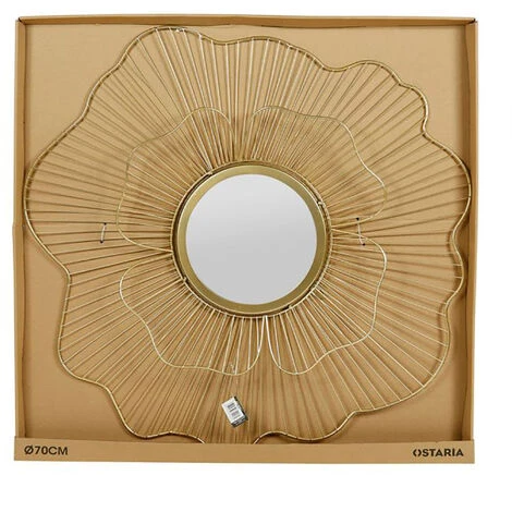 OSTARIA Miroir Fleur Métal Doré D70 - Or 6 OSTARIA Miroir Fleur Métal Doré D70 - Or – Image 4
