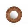 LANADECO Miroir Rond Dans Cercle De Coquillage Et Raphia Marron Sur Pied - Marron -Miroir Soldes Boutique 67493800 1