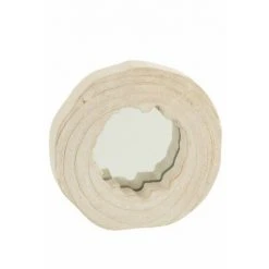 LANADECO Miroir Rond Dans Cadre En Bois De Paulownia Blanc Irrégulier - Blanc